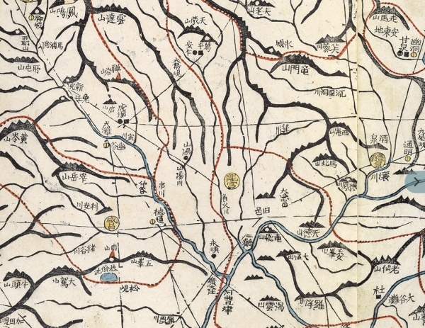 대동여지도(1861년, 출처:규장각). 중앙에 '용궁'이라고 적혀있다.